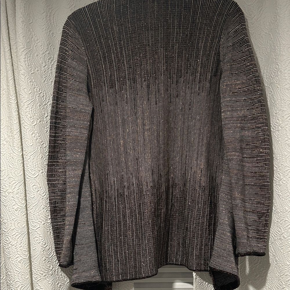 NIC+ZOE Black Brown Gold Sparkly Fancy Cardigan XL - Picture 6 of 7